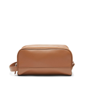 Leather Toiletry Bag Cosmetic <b>Case</b> Small Zipper Closure Portable <b>Makeup</b> Bag Simple Style Beige Color Toiletry Bag Travel - Product Image 1