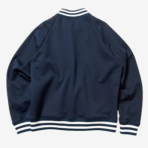 เสื้อแจ็คเก็ตวาร์ซิตี้สีกรมท่าสำหรับผู้ชาย ทรงปกติ ปกคอพับ ปิดด้วยซิป สวมใส่สบายๆ ในฤดูใบไม้ร่วง สีพื้น ผ้าถักโพลีเอสเตอร์ - Product Image 4