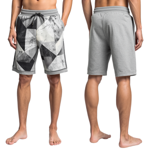 Pantalones Cortos Modernos para Hombre de Felpa Francesa Premium con Estampado Geométrico Ártico, Estilo Urbano de Algodón Pesado - Product Image 2