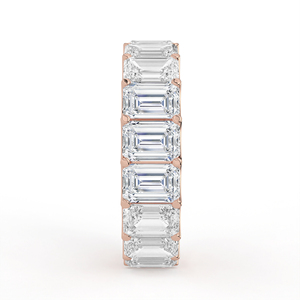 Bague élégante à deux rangs de diamants taille émeraude, ouverte, en or blanc, minimaliste, géométrique, style statement - Product Image 6