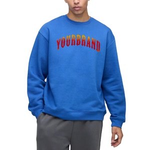 Wholesale 100% cotton mens sweatshirt custom 3d puff printed logo full sleeves solid <b>colour</b> hoodies & sweatshirt for mens - Product Image 1