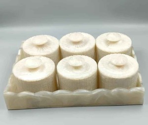 Tarro de Almacenamiento de Resina Premium Hecho a Mano con Tapa, Organizador Decorativo para Cocina, Baño, Té, Café, Dulces, Decoración del Hogar - Product Image 1