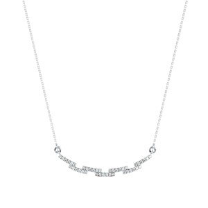Un elegante collar con colgante de moissanita en forma de barra geométrica de plata 925 es ideal para un look de fiesta para mujeres. - Product Image 3