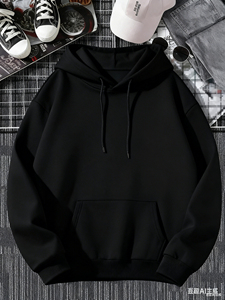 In-Stock Promotional Unisex Eco-Friendly Breathable 100% Cotton Fleece Pocket <b>Short</b> <b>Sleeve</b> Turtleneck Pullover <b>Hoodie</b> UV Printed - Product Image 6
