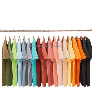 Camiseta de algodón con logotipo bordado liso cómodo de alta calidad para hombre, camiseta de disfraz de 240 gramos de gran tamaño - Product Image 1