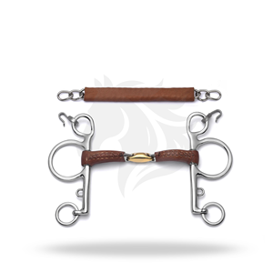 Mors à rênes en cuir Pelham pour l'entraînement et le contrôle équestre - Product Image 1