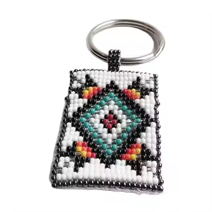 Llaveros y colgantes para cremallera de alta calidad con diseño floral, bordados, con cuentas de semillas, hechos a mano, estilo Art Déco, para coche, regalo - Product Image 5