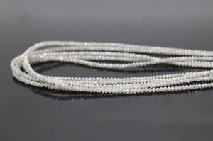 Cuentas de Rondelle facetadas de diamante blanco natural 1,8-2,2mm 38 cm Cuenta de Rondelle de diamante para la fabricación de joyas hechas de piedra natural - Product Image 2