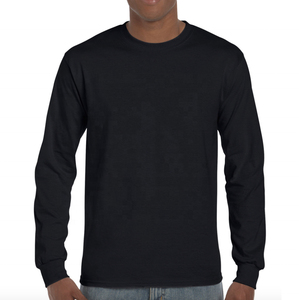 T-shirt à manches longues pour homme, orange, col rond, coupe classique, couleur unie, 100% coton, tricoté, design uni - Product Image 4