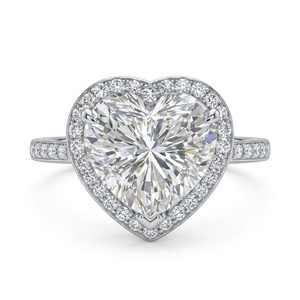 Bague en platine de luxe pour femme, sertie de diamants de laboratoire en forme de cœur, certifiée IGI, 2,10 carats, pour fiançailles, mariage et soirées - Product Image 1