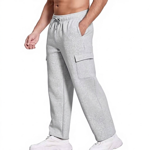 Pantalon de survêtement cargo multi-couleurs en molleton doublé, décontracté, taille mi-haute, avec fermeture éclair - Product Image 3