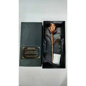 Rose véritable plaquée or 24 carats, faite à la main, à longue tige, fleur préservée à jamais, avec certificat d'authenticité, dans un coffret cadeau de mariage haut de gamme - Product Image 3