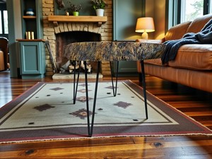 Handcrafted <b>Epoxy</b> Log <b>Coffee</b> <b>Table</b> Large Natural Tree Stump Center <b>Table</b> With Hairpin Legs Rustic Handmade Wood Furniture - Product Image 3