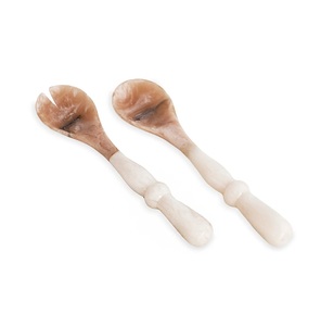 Latest Design Resin <b>Salad</b> <b>Server</b> In White Swirl Gifts For Wedding Housewarming Kitchenware Durable <b>Salad</b> Spoon Set Resin Cutlery - Product Image 1