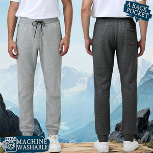 Pantalon de jogging en molleton respirant et écologique pour homme, idéal pour la gym et l'entraînement, avec poches zippées et impression numérique - Product Image 2