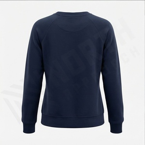 Sudadera con capucha de lana con logotipo personalizado de gran tamaño para mujer, sudadera Vintage de algodón con cuello redondo al por mayor, sudadera de algodón para mujer - Product Image 3