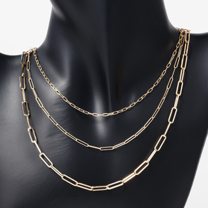 Colliers en or massif tendance et minimalistes de la marque Nakagawa Corporation Japon OEM, bijoux en forme de trombones pour femmes - Product Image 5