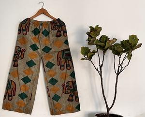 Pijama de algodón 100% para mujer, pantalones Palazzo transpirables con lavado a la piedra, ropa de dormir de moda para uso doméstico tejida para primavera y verano - Product Image 1