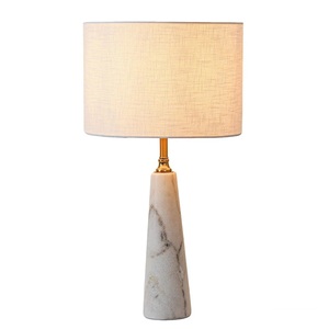 Luxury <b>Marble</b> <b>Table</b> Lamp With Sleek Tapered Silhouette Elegant Drum Shade And Sophisticated Modern Interior Appeal - Product Image 5