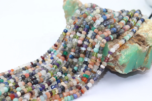 4mm Multi Disco Faceted Rondelle Beads Natural Gemstone for Jewelry Making Multi Candy Disco Beads - Product Image 3