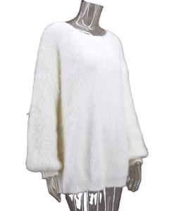 Pull en laine de vison à plumes pour femme, personnalisé, à manches longues, chaud et moelleux, tricoté pour l'hiver, 100% laine de haute qualité - Product Image 5