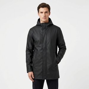 Impermeable con Capucha para Hombre, de Invierno, Sólido, Reforzado con Goma, con Cierre Frontal, Talla 6XL, OEM, ODM, Venta al Por Mayor, Logotipo Personalizado de Fábrica - Product Image 1