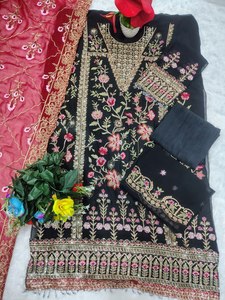 Ensemble de vêtements ethniques indiens pour femmes, 3 pièces, Kurti, Kurta, Kameez, Salwar, tissu lourd, style pakistanais, best-seller - Product Image 4