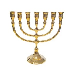 Chandelier en métal haut de gamme, élégant support de bougies pour Hanouka, décoration de table pour la fête juive et les fêtes à la maison - Product Image 6