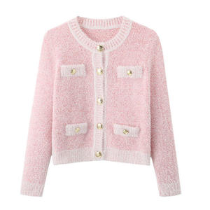 Pulls en maille pour femmes, OEM, haute qualité, décontractés, chauds pour l'hiver, en polyester/coton, séchage rapide, anti-boulochage, couleur unie, personnalisables, tendance - Product Image 1