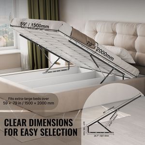 Kit Sollevamento Letto a Scomparsa Extra Large Fai-da-te, Capacità di Carico 135 kg, Hardware Pneumatico Verticale Deluxe per Letti Murphy, Compatibile con Letti 59x79 - Product Image 3