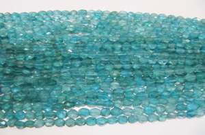 Perles ovales facettées en apatite bleue naturelle authentique, brins de perles en apatite bleue, 13 pouces - Product Image 3