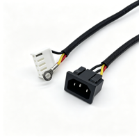 Câble d'alimentation CA industriel standard IEC C14 mâle 18 20 22 AWG 1m 1,5m 2m avec faisceau de câblage et borne à joint torique