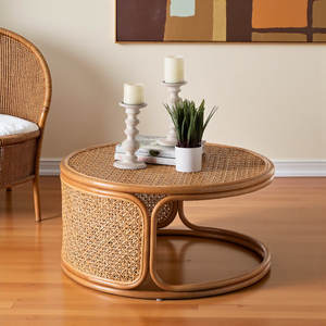 Mesa de centro de ratán miel Bohemia Diseño único elegante para su hogar - Product Image 6