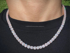 Collar de Cadena Cubana de Moissanita de 6 mm, Plata de Ley 925, Diamante Simulado, Estilo Hip Hop, Collar de Cadena para Hombre para Bodas y Fiestas - Product Image 6