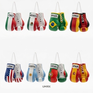 Mini-gant de boxe UMIRX à suspendre pour voiture, motif drapeau italien, en PU, avec sangle de poignet réglable pour fermeture, style sac de frappe - Product Image 3