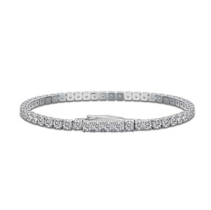 Elegante y Lujosa Pulsera Cubana de Plata 925 con Diamantes de Moissanita, Estilo Hip Hop, para Mujer - Product Image 2
