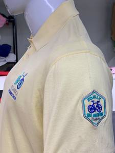 เสื้อโปโลชายสีเหลืองล้วนคุณภาพสูง แขนสั้น ผ้าฝ้าย 100% สไตล์ลำลอง ติดกระดุม - Product Image 6