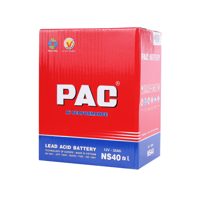 PAC NS40L 12V 35Ah High Capacity Automotive Battery Lead Acid Car Battery Manufacturer Vietnam Supply