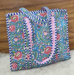 <b>Hot</b> Sale Magenta <b>Pink</b> Jungle Leopard Cotton Kantha Quilted Storage Tote <b>Bag</b> Women Shoulder Travel Carry Sack Side Pocket - Product Image 4