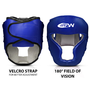 Casque de boxe SAVOW FIGHT WEAR personnalisé en cuir de vachette de qualité supérieure, protection des joues ouverte, rembourrage absorbant les chocs - Product Image 5