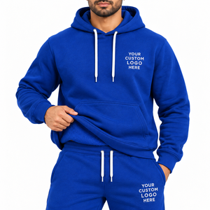Conjuntos de Sudadera con Capucha y Pantalones Deportivos Extra Grandes de Forro Polar de Poliéster/Algodón Hechos a Medida, con Logotipo Bordado Personalizado, Transpirables - Product Image 5