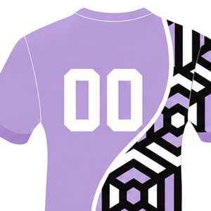 Lavender Black White Geometric Rugby <b>Jersey</b> <b>Short</b> Sleeve Crew Neck Custom Breathable Training Athletic Team Sportswear - Product Image 4
