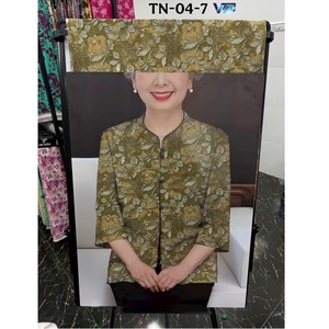Tissu Jacquard Texturé Imprimé 100% Polyester Élégant pour Vêtements de Détente, Style Vietnamien pour Femmes d'Âge Moyen - Product Image 4