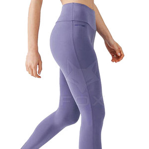 Leggings de yoga en tricot à taille élastique de bonne qualité, confortables, avec logo personnalisé, prix abordable, vente en ligne - Product Image 3