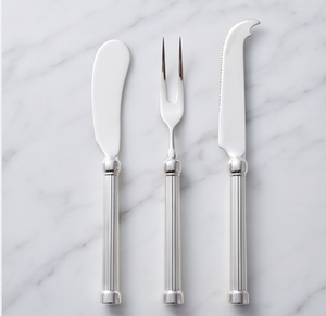 Juego de cuchillos para queso de acero inoxidable con espátula y tenedor, herramientas plateadas para cortar queso y uso en la cocina - Product Image 1