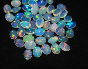 Opale naturelle ovale facettée 4*6mm, qualité supérieure, multicolores, pour la fabrication de bijoux - Product Image 4