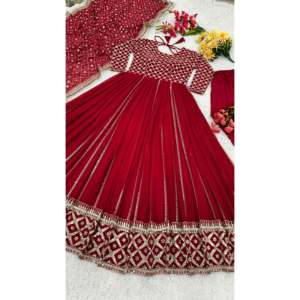 Conjunto de ropa de fiesta elegante para mujer de diseñador 2XL Tamaño Top Bottom y Dupatta - Product Image 2