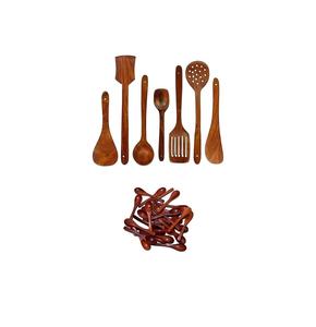 Handmade Wooden Non Stick Cooking Spoon Heat Resistant Kitchen <b>Utensils</b> for Mixing Turning Serving Food - Product Image 1