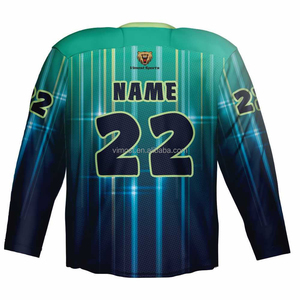 Camiseta de Hockey sobre Hielo Dorada, Sublimación Personalizada, Malla de Poliéster, Uniformes Profesionales de Hockey, Ropa de Práctica de Hockey - Product Image 2