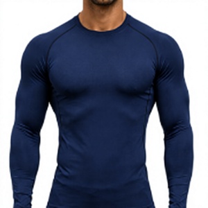 HAWK SPORTS INDUSTRIES Men Knitted Polyester Compression Long Sleeve Crew Neck Solid Quick Dry Sporty 140g Base <b>Layer</b> <b>Top</b> - Product Image 1